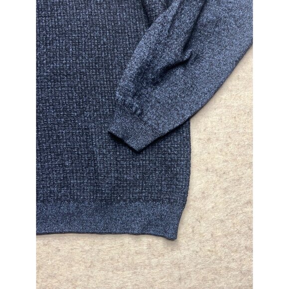 Pronto Uomo Made in Italy Navy Blue Merino Wool Men's Sweater Size Medium - Picture 3 of 10